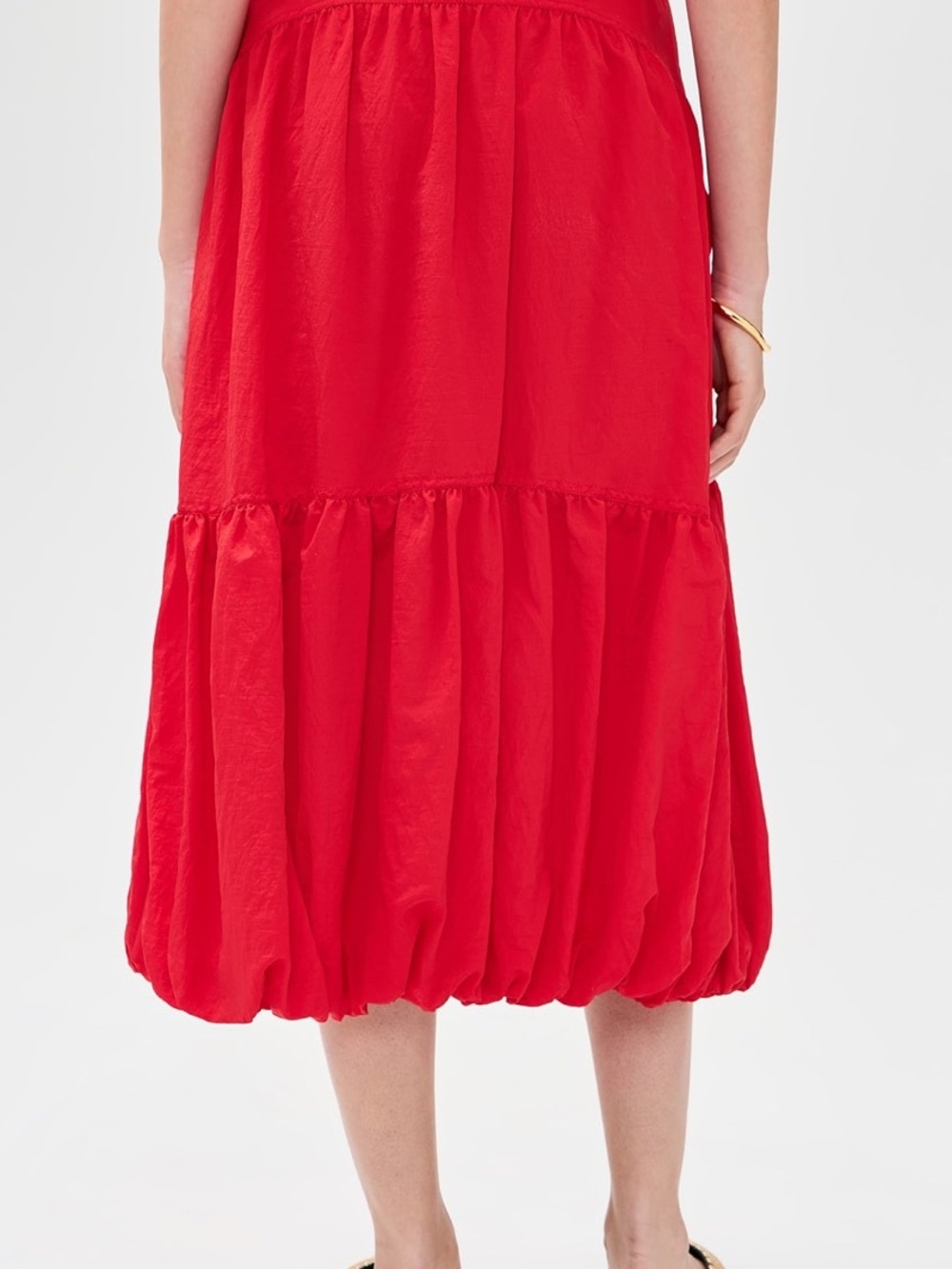 NWT Cinq à Sept Red Blythe Tiered Maxi Bubble Skirt - size 4 - Picture 4 of 13